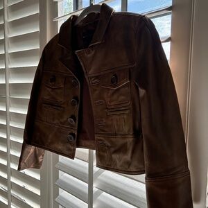 Brown leather jacket